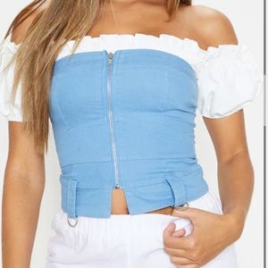 Pretty little thing denim tube top